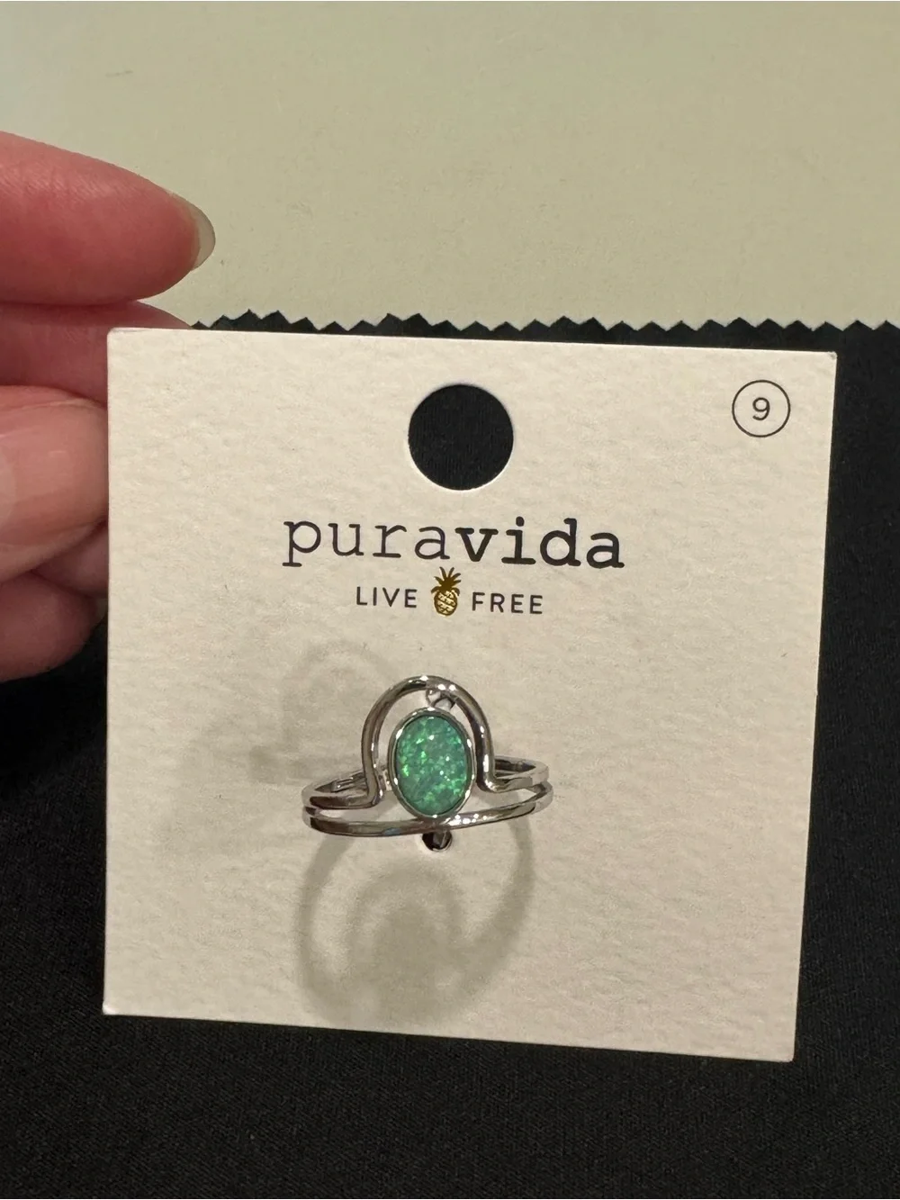 Pura Vida Crowned Blue Opal Ring Size 9 NWT